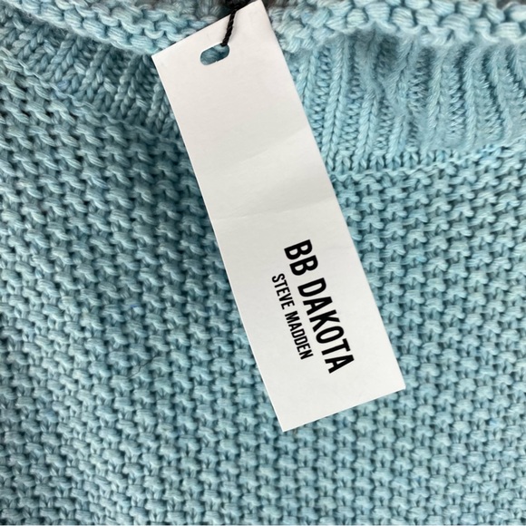 NWT BB Dakota/ Steve Madden Blue Cable Knit Sweater - Picture 5 of 6
